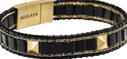 Clearance Onyx Stud Bracelet Smykker