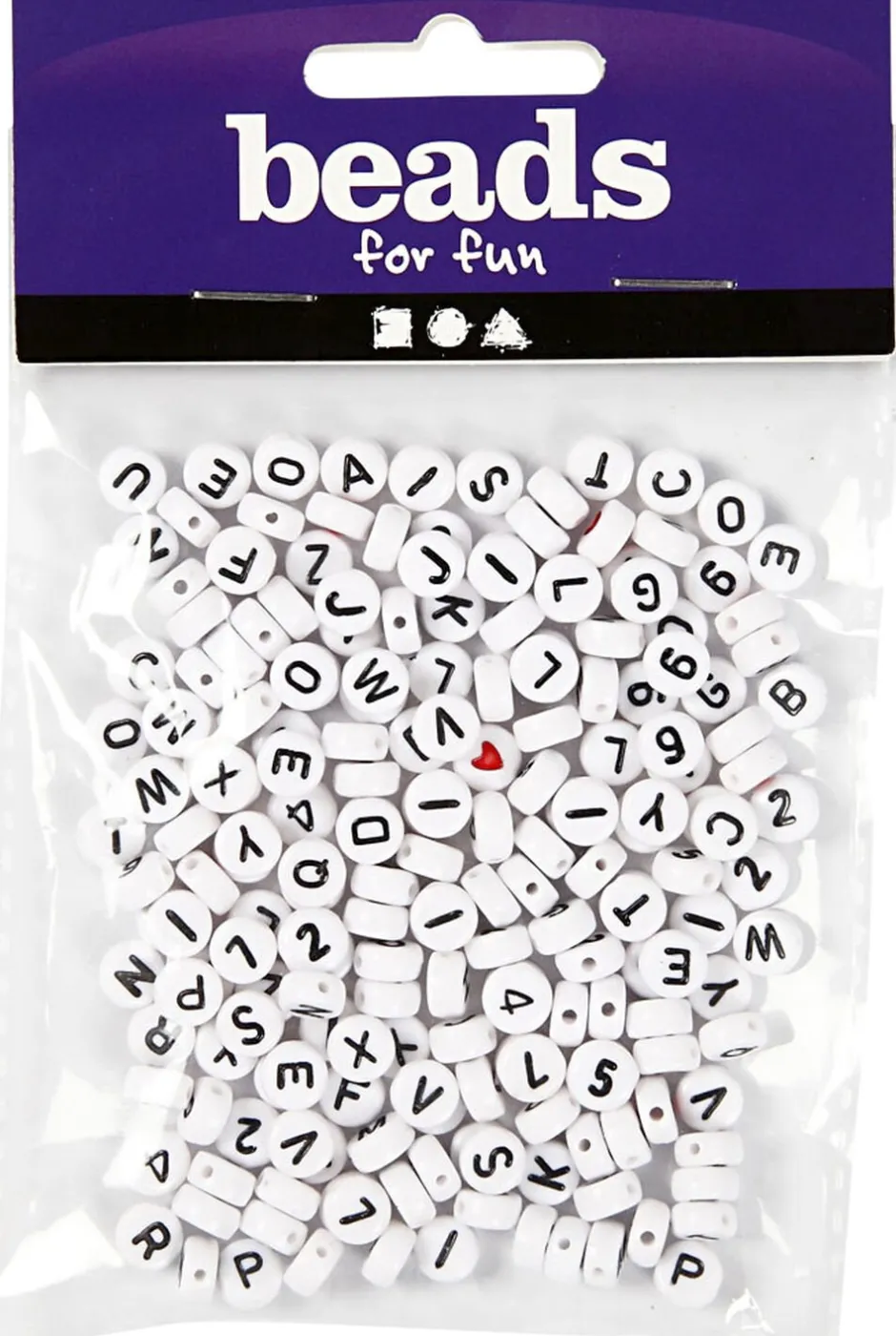 Børn Creativ Company Kreativitet>Bogstavperler, str. 7 mm, hulstr. 1,2 mm.