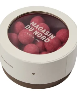 Clearance Box, Lakridsdragé m/ hvid chokolade, rabarber & hindbær ca. Overtrukne Mandler