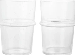 Ferm Living Glas>Boya Tall Glasses - Set of 2 - Clear with bubbles