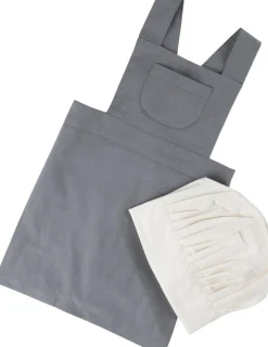 Sale Brneforklde m/kokkehue, elephant grey/classic white Børn Legemad & Køkkener