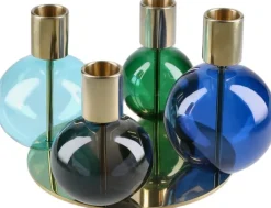 Bubble 4-armet lysestage Ø17. 5 cm blå/grøn-Holmegaard Best