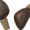 Clearance Cairn Wine Stoppers - Set of 2 - Dark Brown Bar & Vin