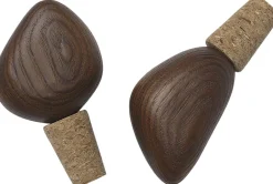 Clearance Cairn Wine Stoppers - Set of 2 - Dark Brown Bar & Vin