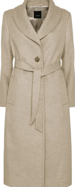 Cashmere Coat W - Clareta Shawl-Sand Online