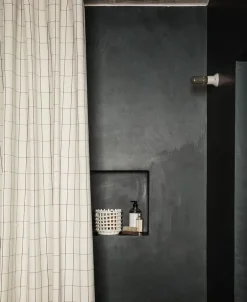 Outlet Chambray Shower Curtain - Grid Badeforhæng