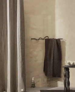 Chambray Shower Curtain - Sand/Black-Ferm Living