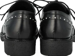 Hot Chunky snøresko i læder med dekorat Dame Snøresko