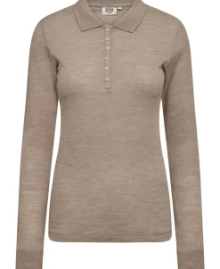 Cilla 12 Langærmede polo strik - 100% Merino uld RWS-Magasin du Nord Collection Sale
