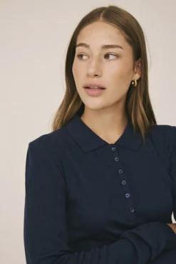 Cilla 12 Langærmede polo strik - 100% Merino uld RWS-Magasin du Nord Collection