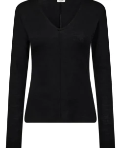 Dame Magasin du Nord Collection Bluser & Skjorter|Strik>Cilla 16 V-halset bluse - 100% merino wool RWS