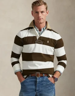 Classic Fit Khaki-Collar Rugby Shirt-Polo Ralph Lauren New