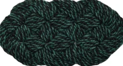 Coco Door Mat-Swirl-Green and black Gulvtæpper