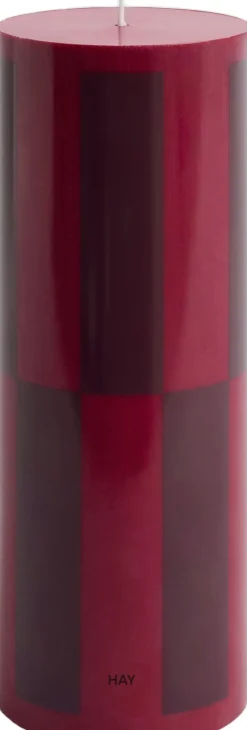 Hay Lys & Lysestager>Column Candle-Large-Wine with bordeaux large check