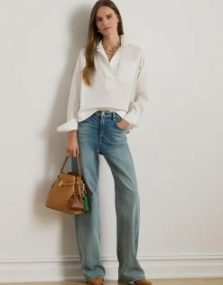 Hot Cotton Broadcloth Cropped Shirt Dame Bluser & Skjorter