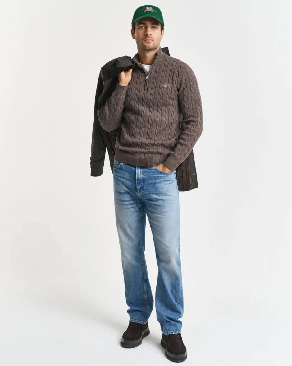 Sale COTTON CABLE HALF ZIP Strik