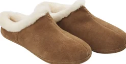 Cozy Slipper, Suede/Lambskin Chestnut-NATURES Collection Clearance