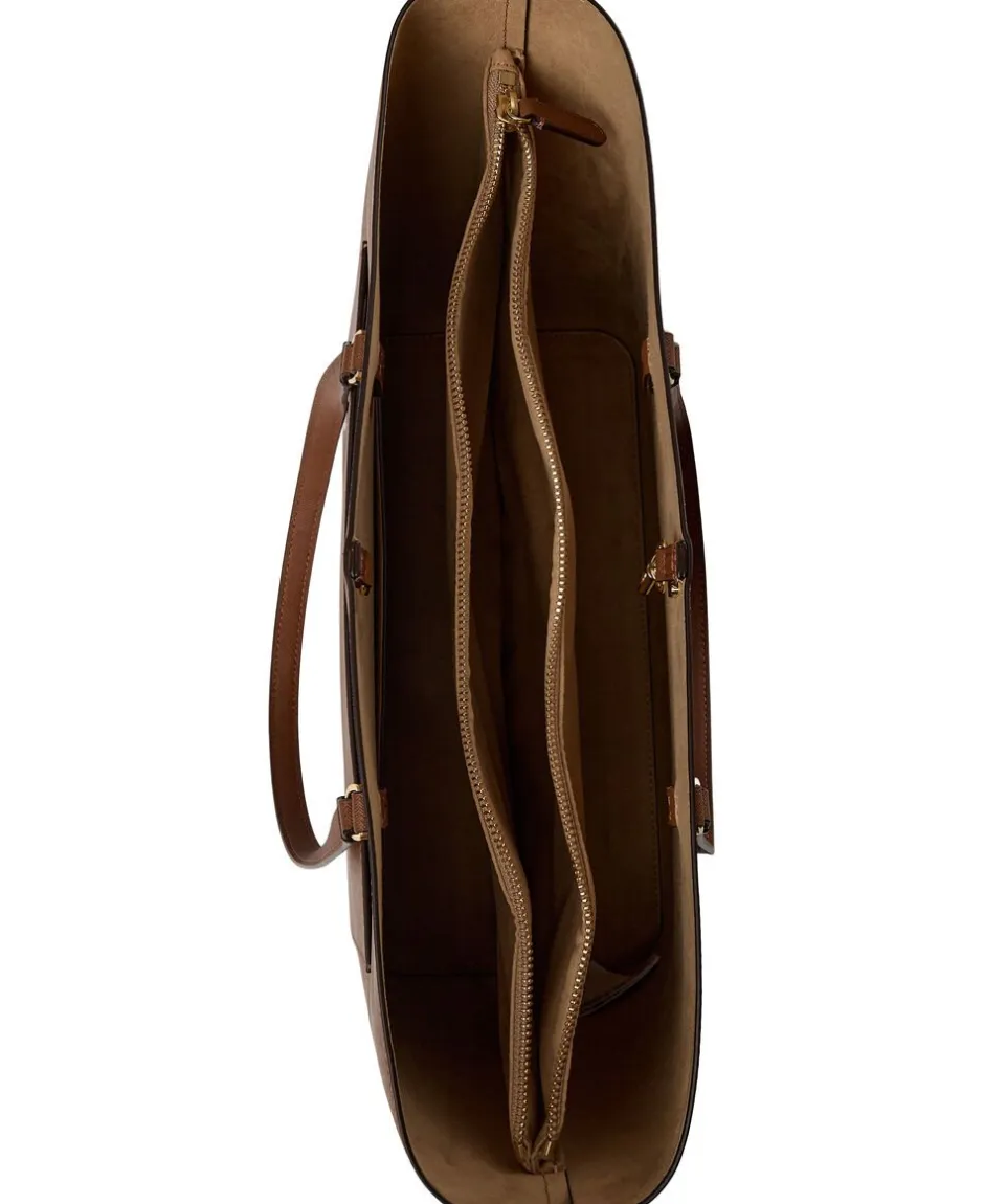 Clearance Crosshatch Leather Large Karly Tote Dame Shoppere