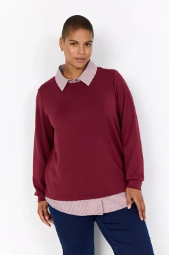 Dame Wasabiconcept Sweatshirts & Sweatpants>Curvy WA-SABINA 63 Sweatshirt Bordeaux