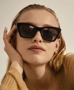 DAKOTA kantet cat-eye solbriller sort-Pilgrim Online