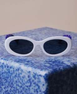 Discount Danner x Cartel Oval Sunnies - Shell/CartelBlue Dame Briller