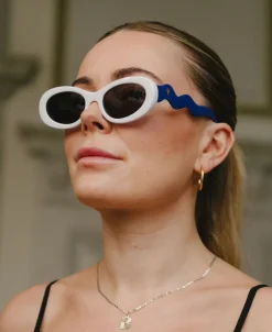 Discount Danner x Cartel Oval Sunnies - Shell/CartelBlue Dame Briller