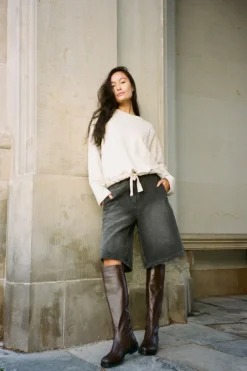 Dame Rabens Saloner Shorts>Denim black wide shorts - Raha