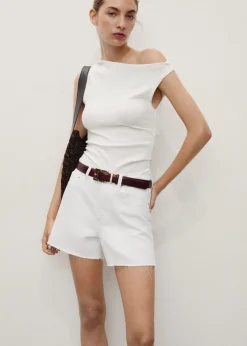 Online Denim shorts with frayed hem Dame Shorts