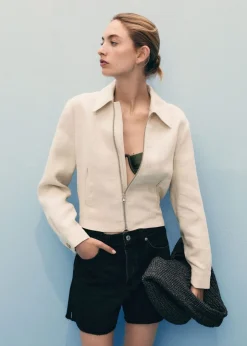 Dame MANGO Shorts>Denim shorts with frayed hem