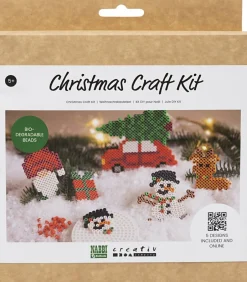 Børn Creativ Company Kreativitet>DIY Kit BioBeads , Julebil, rensdyr, snemand, nisse og gave