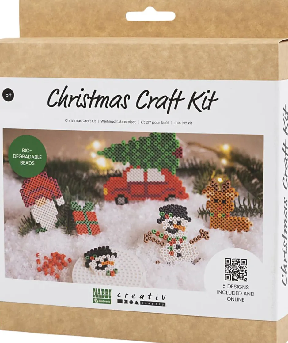 Børn Creativ Company Kreativitet>DIY Kit BioBeads , Julebil, rensdyr, snemand, nisse og gave