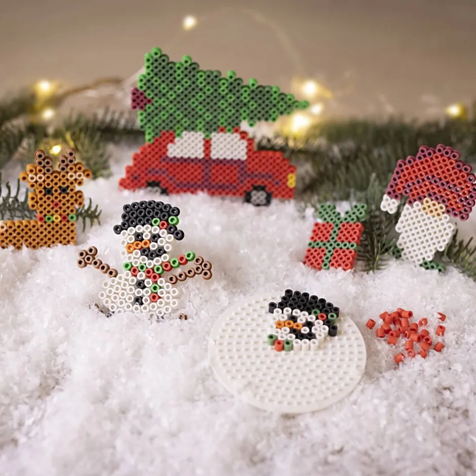 Børn Creativ Company Kreativitet>DIY Kit BioBeads , Julebil, rensdyr, snemand, nisse og gave