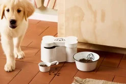 Ib Laursen Til Boligens Kæledyr>Dåse formet kødben hundemotiv og målebæger