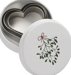 Ib Laursen Bageartikler|Julebag>Dåse m/3 hjerte-kageudstikkere, mistelten