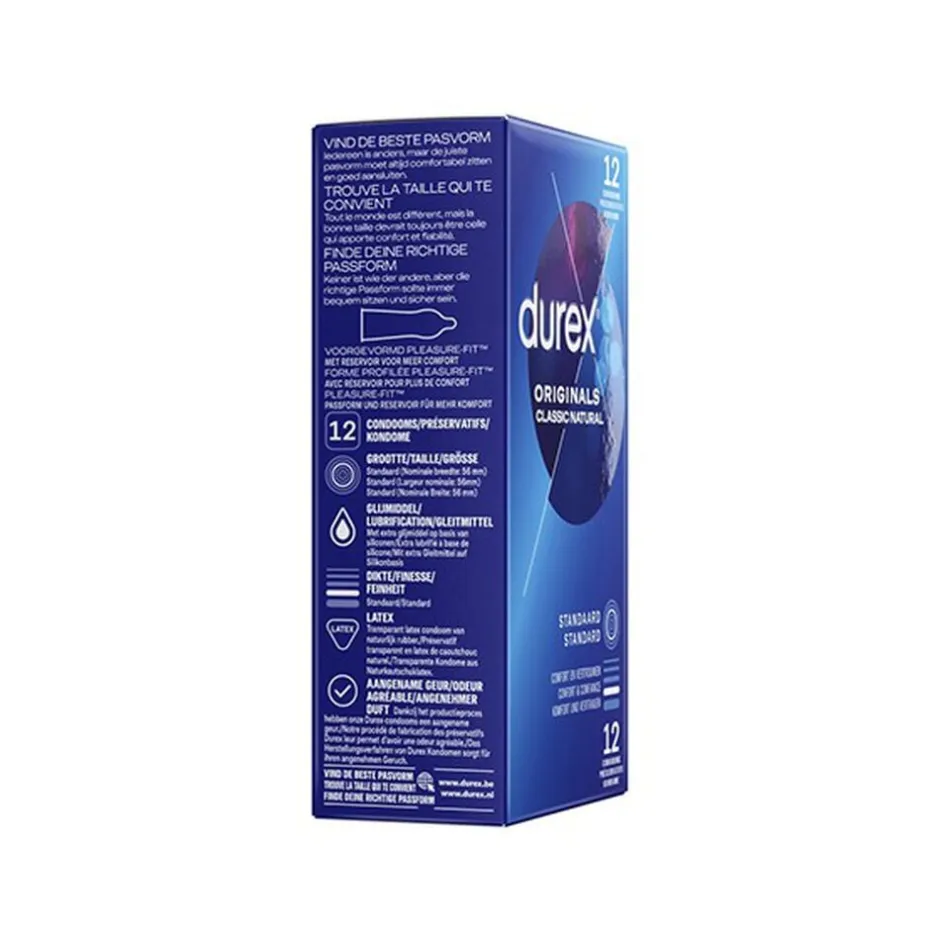 Durex Seksuel Wellness>- Originals Classic Natural Condoms 12 pcs
