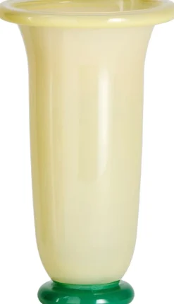 Hay Vaser & Urtepotteskjulere>Empire Vase-Large-Sand with lemon rim, green base