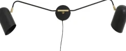 Nordal Væglamper>ERIS wall lamp, 2 arms - black
