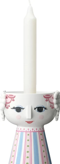 Eva Lysestage H9. 5 cm pink Lys & Lysestager