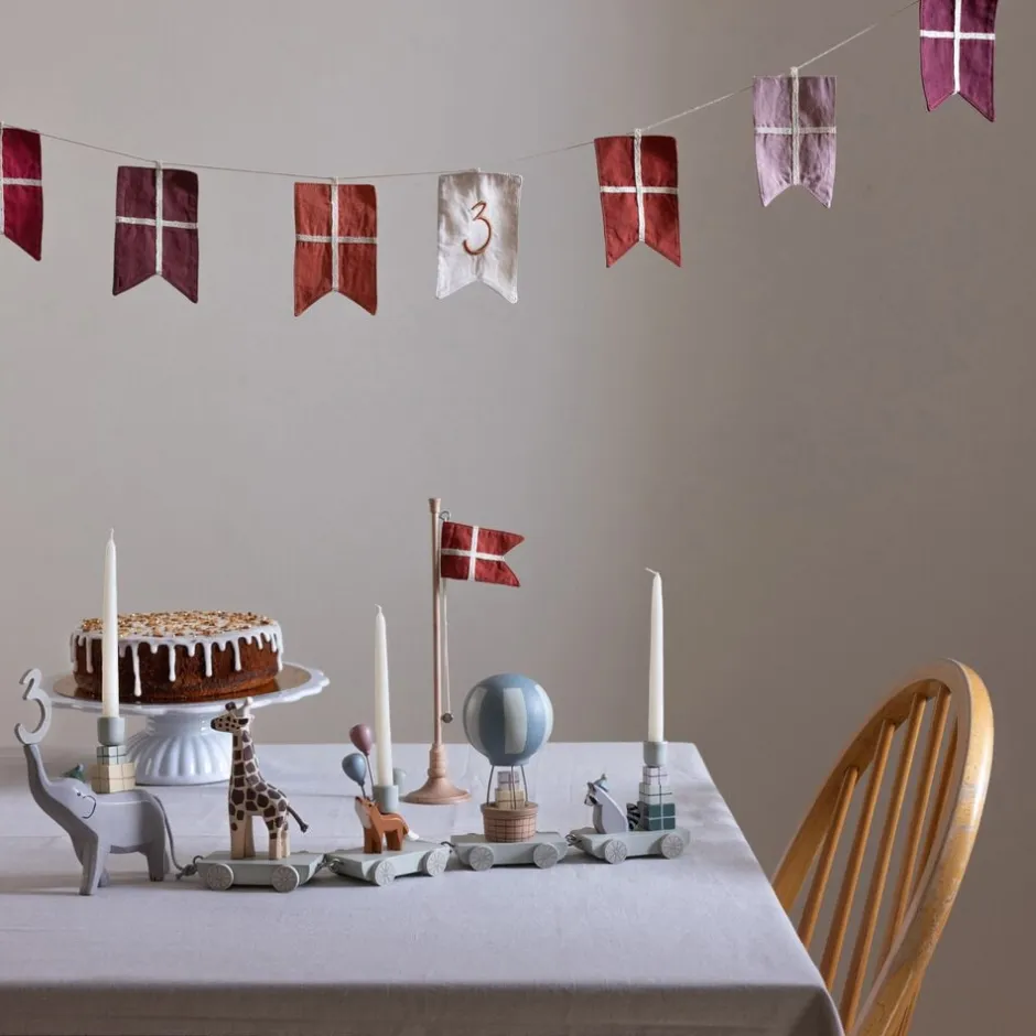 Fødselsdags flagranke, tal 0-9, økologisk bomuld-Sebra Clearance