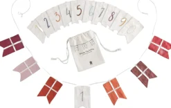 Fødselsdags flagranke, tal 0-9, økologisk bomuld-Sebra Clearance