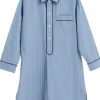 Dame Hay Nattøj>Fineline Long Nightshirt-S/M-Blue