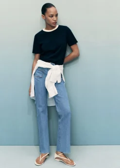 Dame MANGO Jeans>Flared cropped jeans with pockets