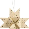 Ib Laursen Juletræspynt>Flettet stjerne t/ophæng lille m/grønne prikker