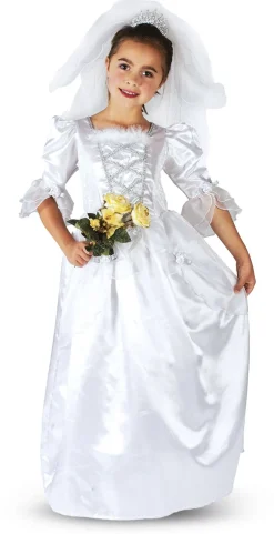 Børn RIO Rolleleg & Musik>Flot brudekjole str 120 Inkl diadem med slør