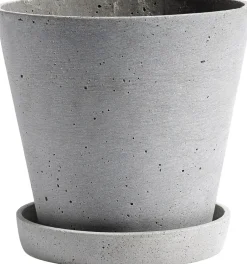 Hay Vaser & Urtepotteskjulere>Flowerpot with Saucer-Large-Grey