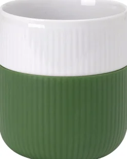 Online Fluted Contrast Mug 35cl Forest Green Kopper & Krus