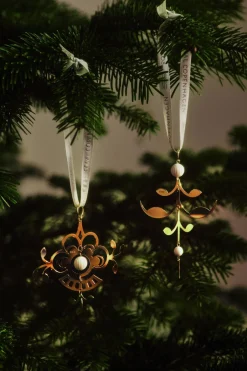 Forgyldt juleornamen, palmette-Royal Copenhagen New