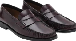 Sale Gathered leather moccasin Dame Loafers
