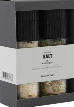 Nicolas Vahé Søde Sager|Krydderier>Gaveæske, Organic Chilli salt & Wild garlic