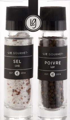 Lie Gourmet Blandet Kurve|Krydderier>Gavesæt små kværne - salt/chili & sort peber (108 g/ 55 g)